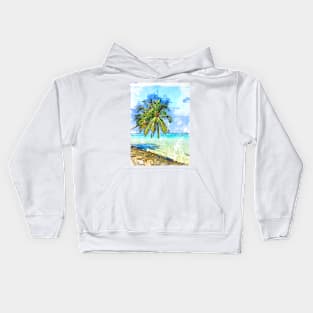 Hot Summer Tropical Scene In Maldives. Kids Hoodie